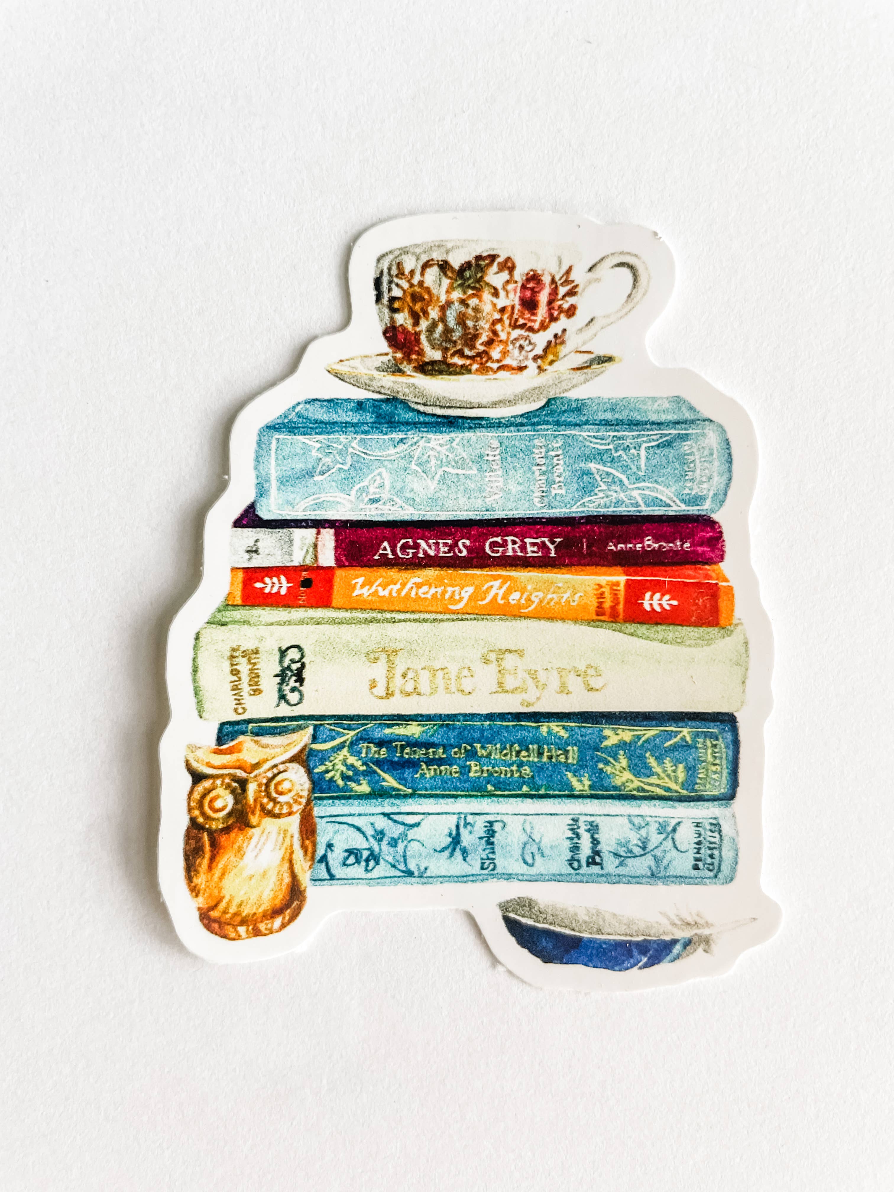 Hen and Chick Art - Wholesale Sticker - Bronte Sisters Book Stack Sticker