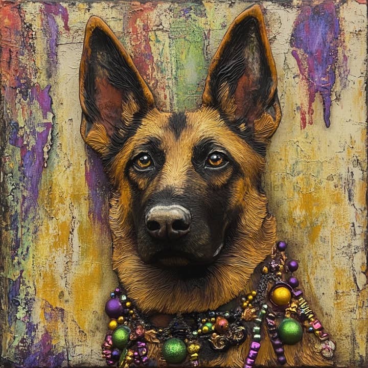 German Shephard Sign, Dog Sign, DCO-13492, Sign For Wreath, 10x10" Metal Sign for wholesale by DecoExchange