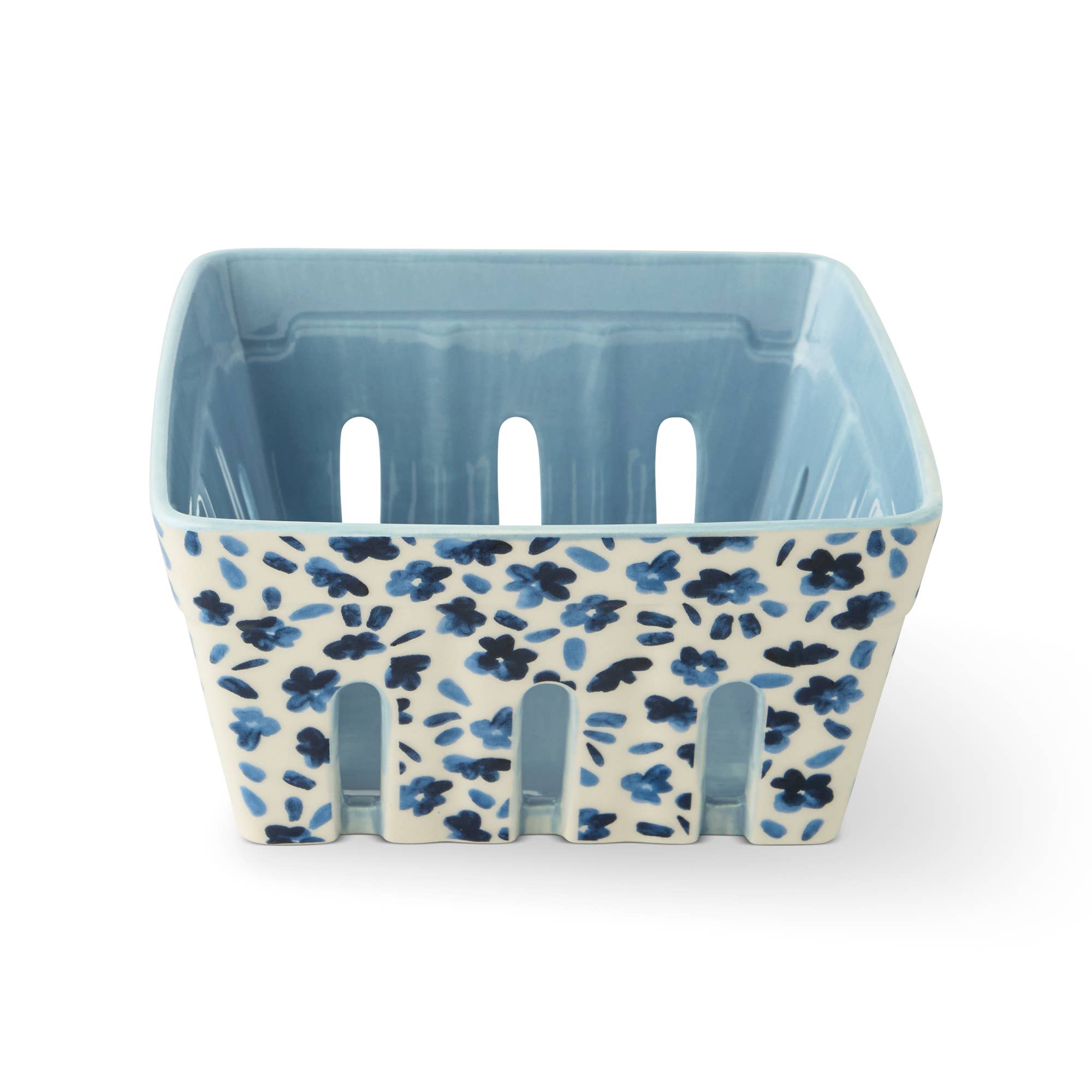 Core Home - Wholesale Basket - Printed Ceramic Berry Basket - Blue Floral1