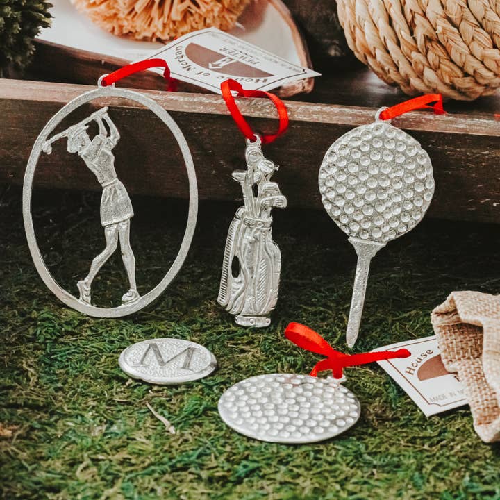 Female Golfer Gift Ideas - Christmas Ornament - Lady Golfer for wholesale by House of Morgan Pewter