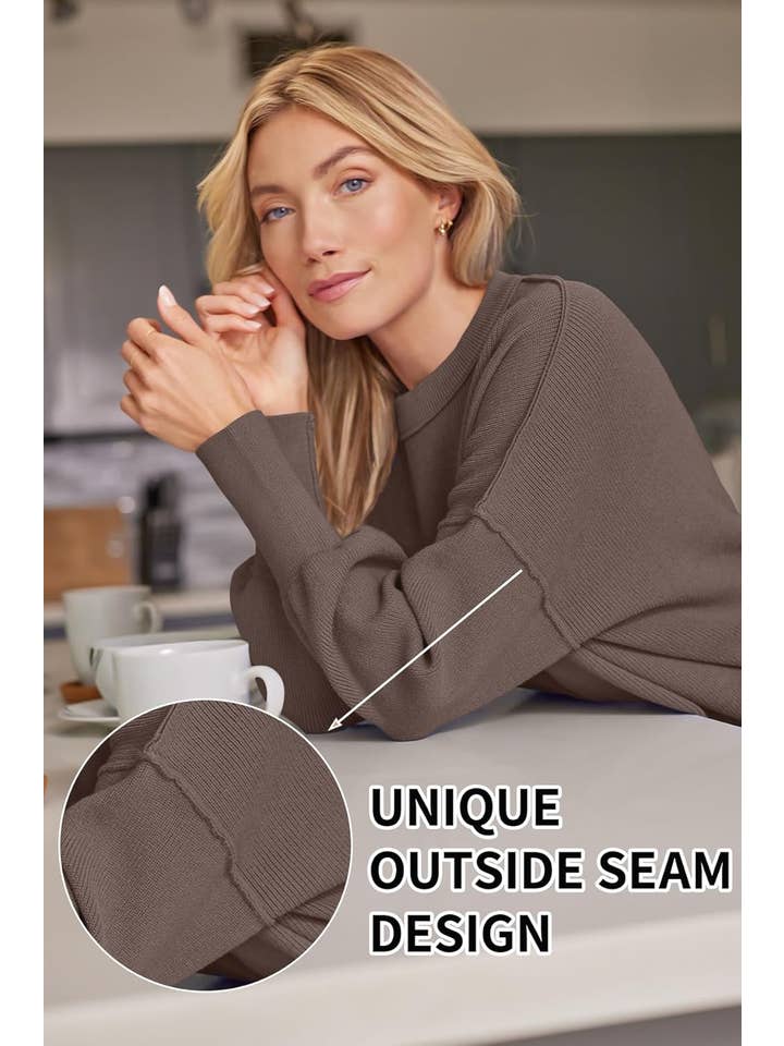 Chicto – Großhandel Strickpullover – Damen – Kuschelige Fledermaus-Pullover mit Rundhalsausschnitt für den Herbst