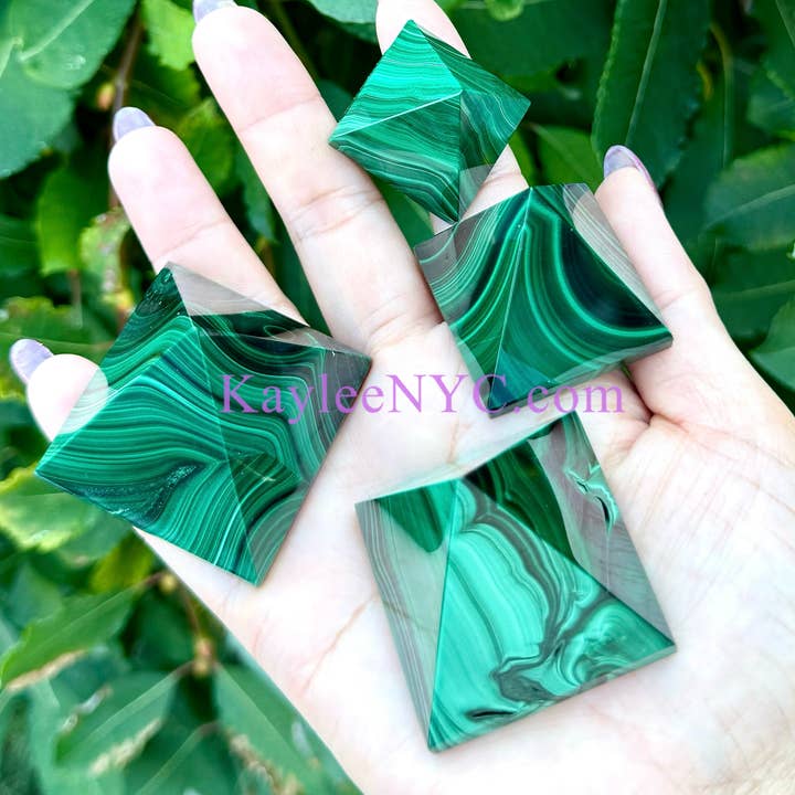 KayleeNYC - Wholesale Spiritual Stone/Crystal - 1 lb Natural Malachite Pyramid Crystal Healing8
