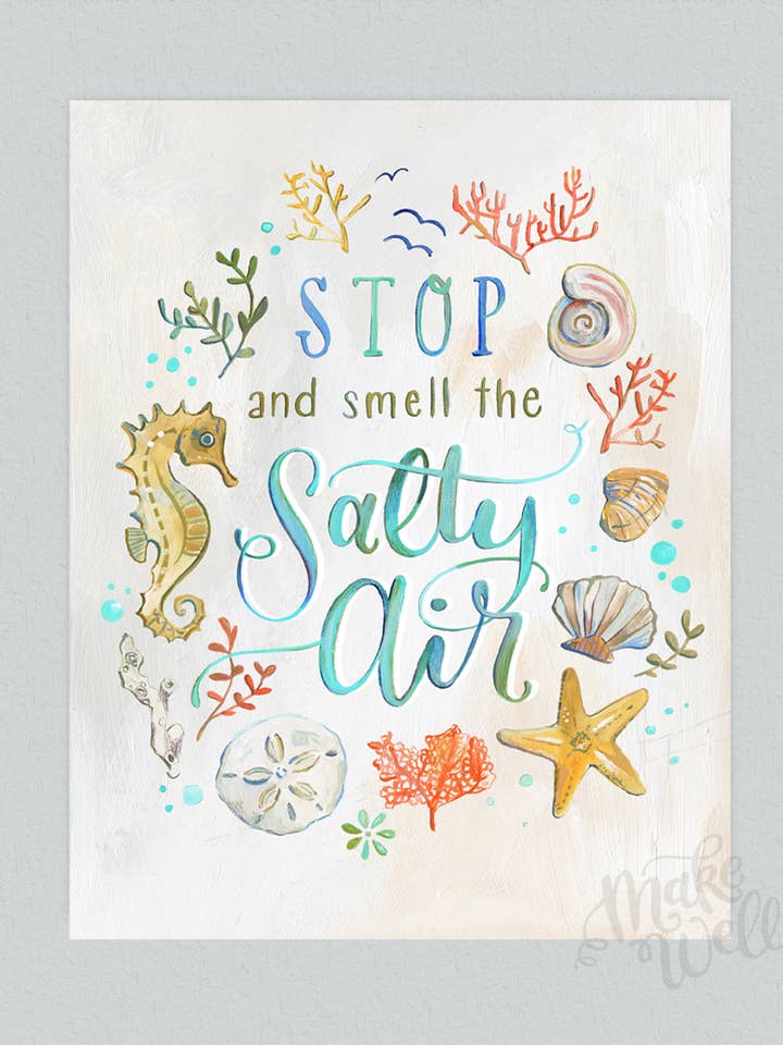 Impression artistique Arrêtez et sentez l'air salé pour la vente par Makewells