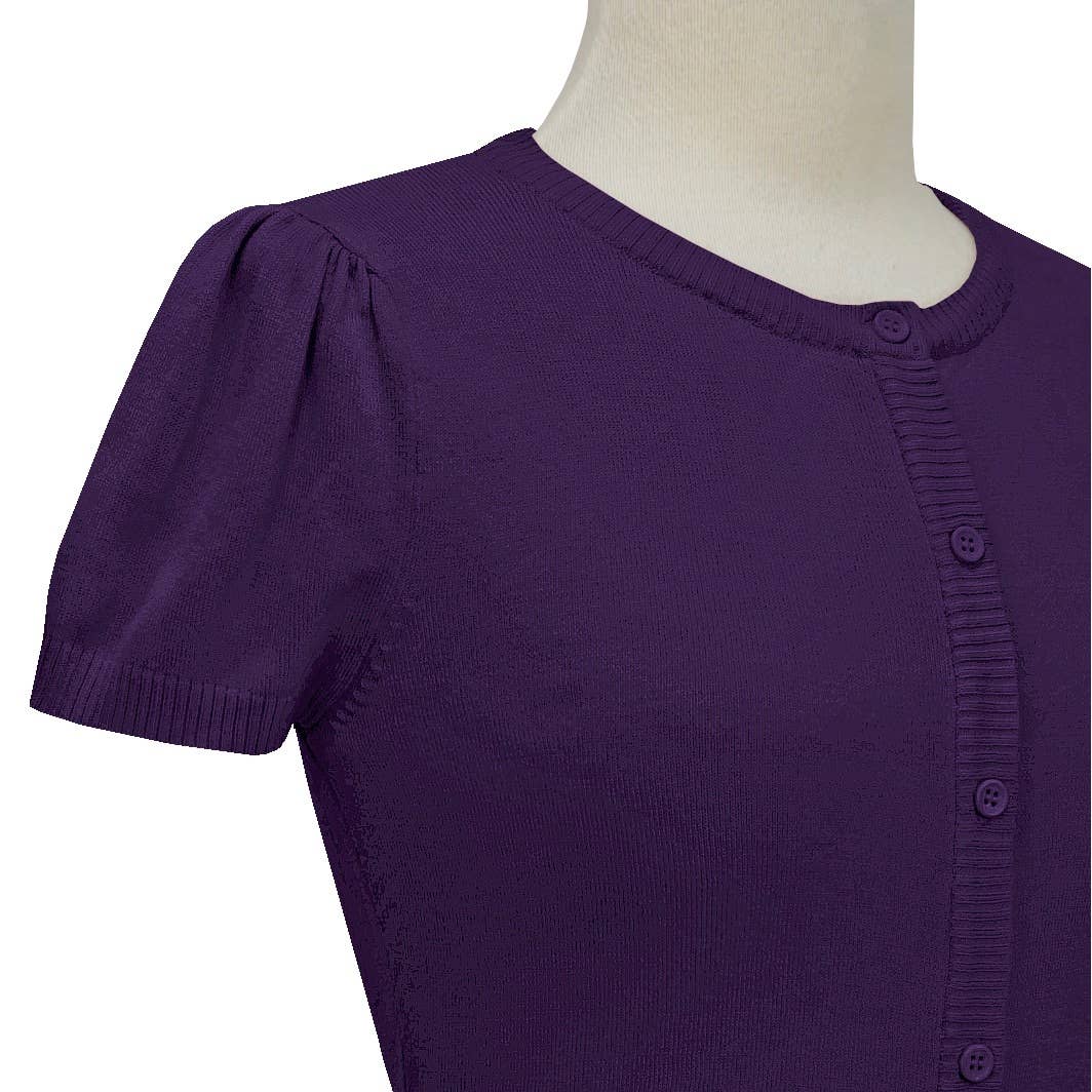 Mak - Vente Cardigan – femme - Cardigan court à col rond à manches courtes CB05369