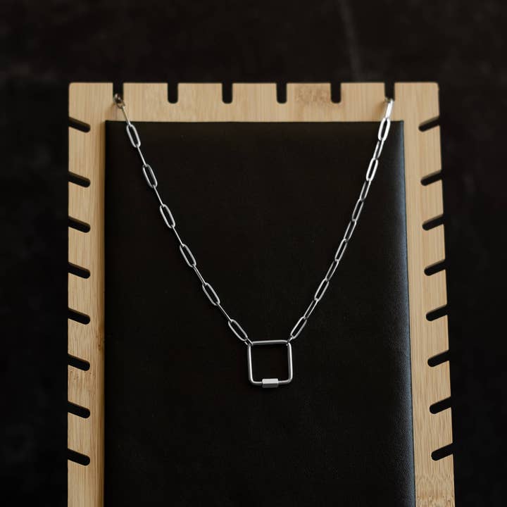 That Queer Card Co - Wholesale Pendant/Charm Necklace - Carabiner necklace | Stainless steel paperclip chain2