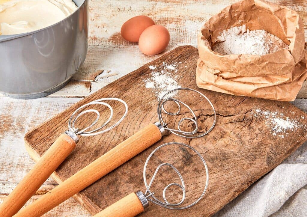 Wood handle Birkmann Laib & Seele Dough Whisk for wholesale on Faire1