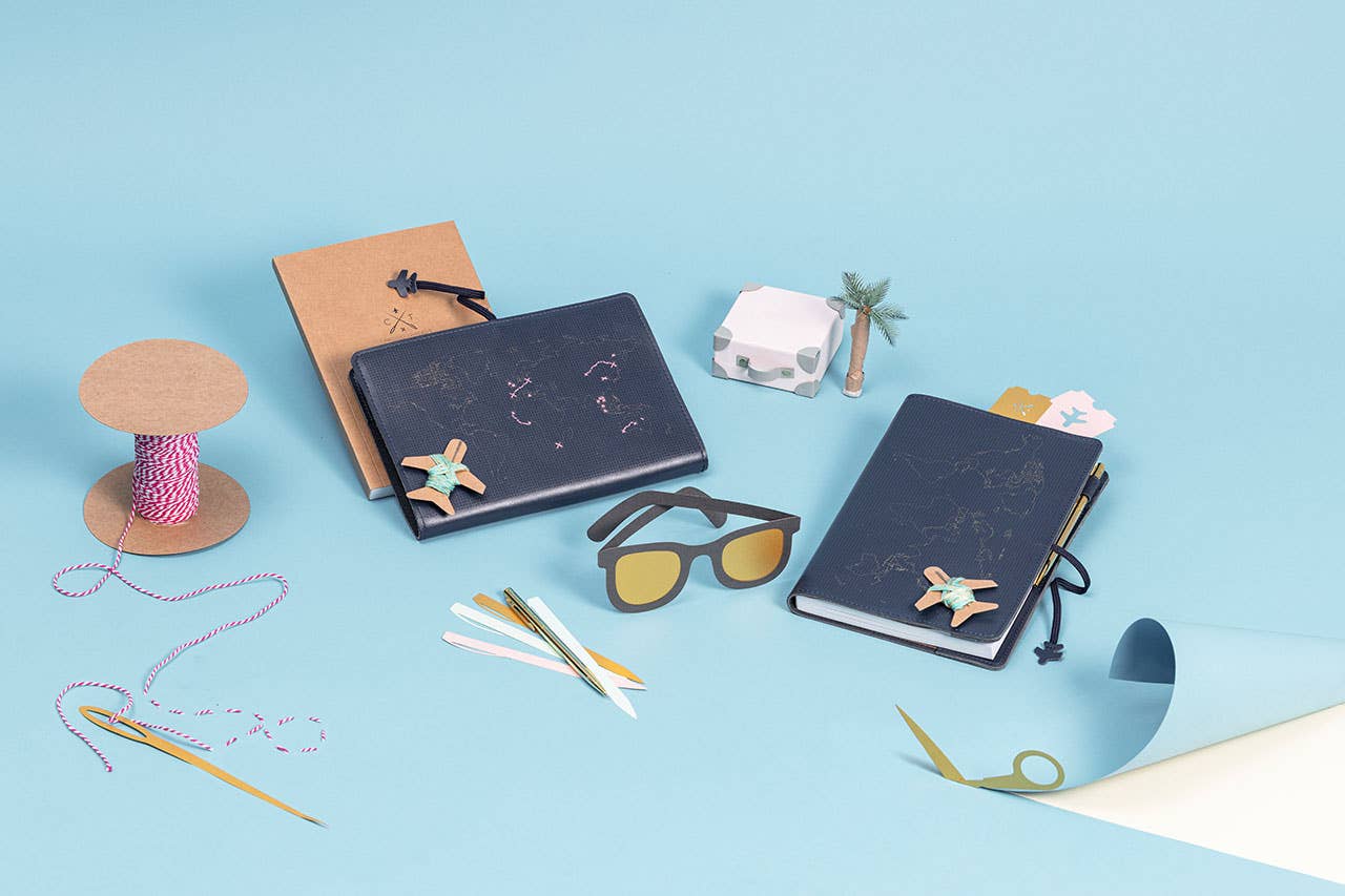 Chasing Threads - Wholesale Journal/Diary - Stitch Your Travels Map Notebook Kit - Navy Leather14