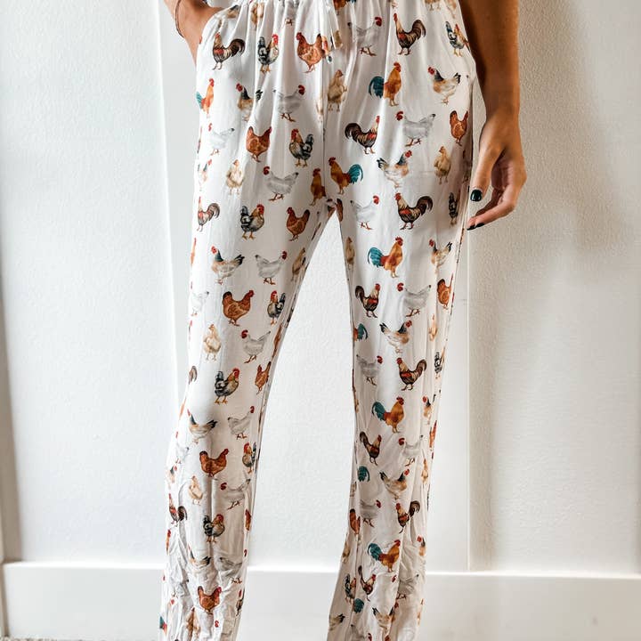 American Farm Company - Wholesale Sleepwear Bottom - Women's - Chicken Bamboo Pajama Lounge Pants (Adult)