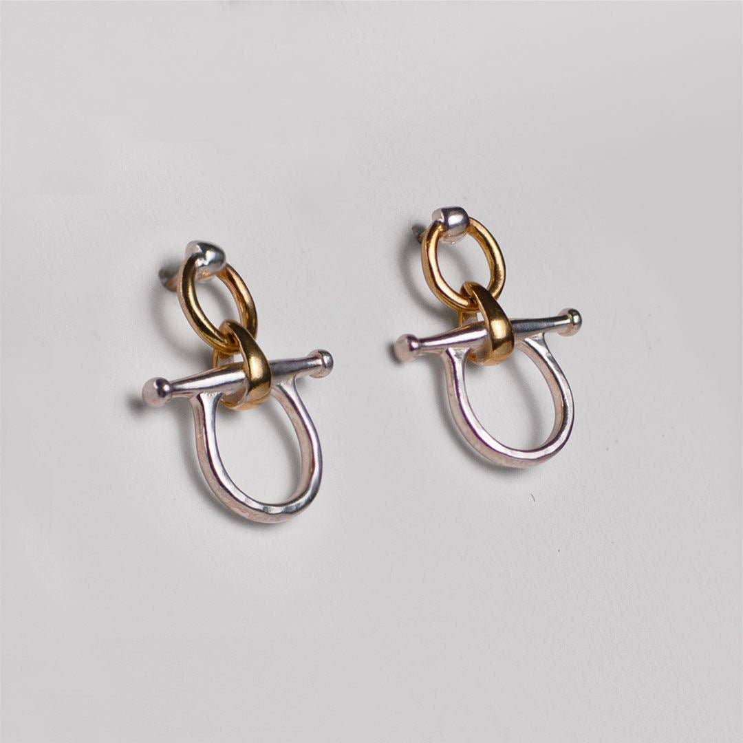 URBAN-EQUESTRIAN - Vendita all'ingrosso Orecchini pendenti - Chelsea - Orecchino Equestre con Morsetto a Due Toni6