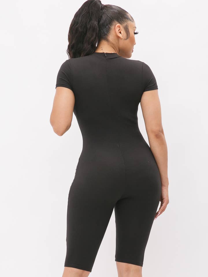 Julia by LoveJ - Wholesale Romper - Women's - Shoulder And Bottom Side Laser Cut Back Zipper Romper3