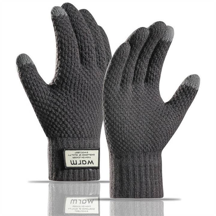 UZ Wholesale Store - Venta al por mayor Guantes - Hombre - Guantes de punto para hombre con pantalla táctil y diseño de piña3