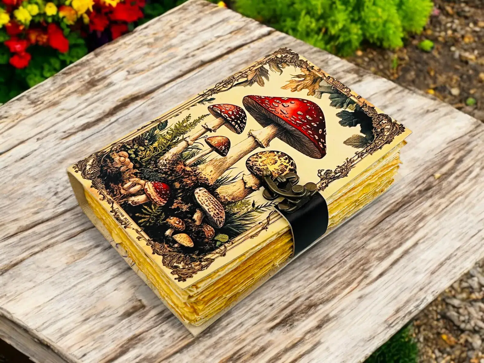 MNM HANDICRAFTS - Wholesale Journal/Diary - Grimoire Vintage Mushroom leather journal Handmade Antique 2