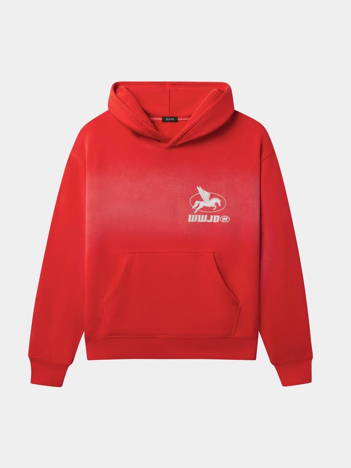Sweat à capuche WWJD '99 - Argile Corail pour la vente par ELVTD