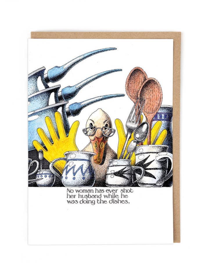WASHING THE DISHES for wholesale by Cath Tate Cards
