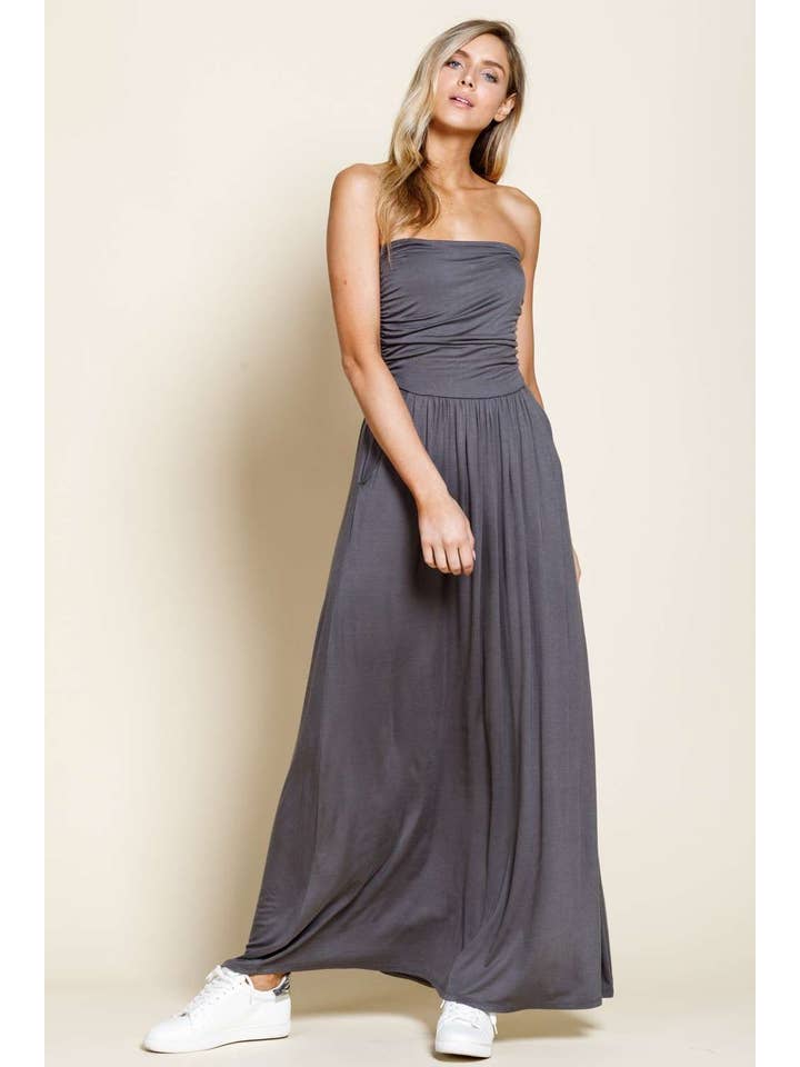 mittoshop – wholesale Dress – Women's – JERSEY TUBE POCKETED MAXI DRESS