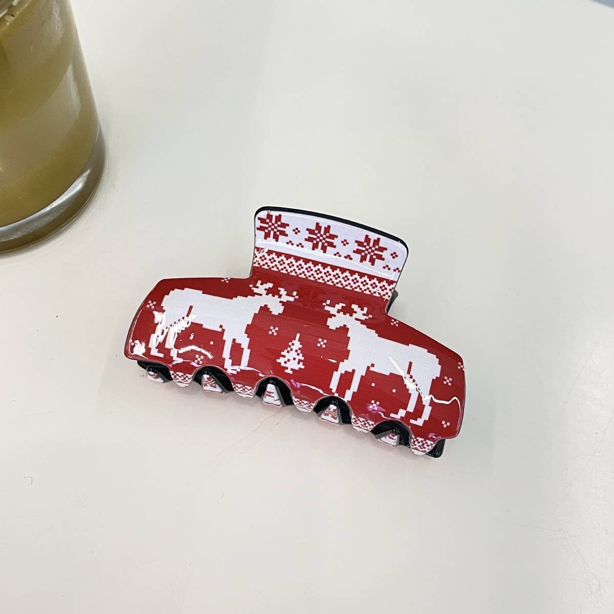 ACCITY - Wholesale Hair Clip - Women's - Christmas Reindeer Snowflake Hair Clip Shark Clip_CWAHA21534