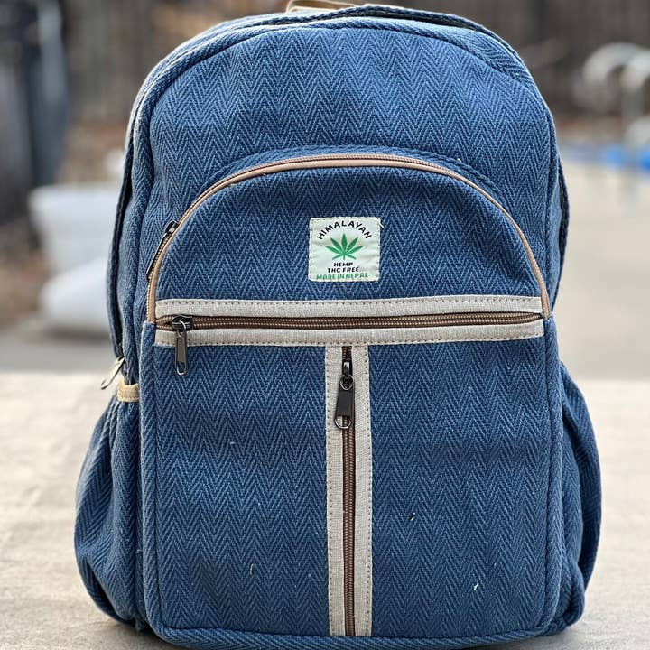 Lungta Imports - Wholesale Backpack - Unisex - Handmade Large Multi Pocket Natural Hemp Nepal Backpack10
