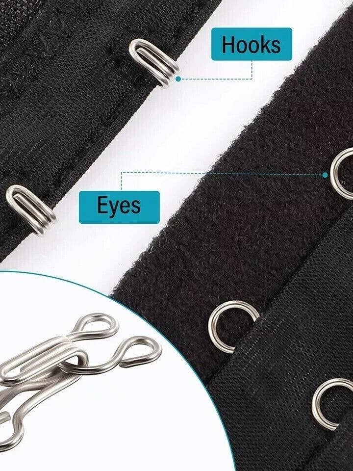 Sewing Hooks and Eyes Closure Set - 24 Pairs of Rustproof Bra Hooks Replacement (15mm) for wholesale by VeriDepot