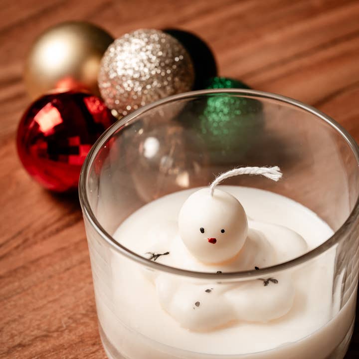 Allure CA - Wholesale Jar/Filled Candle - Melted Snowman in a Jar Candle - Christmas 0