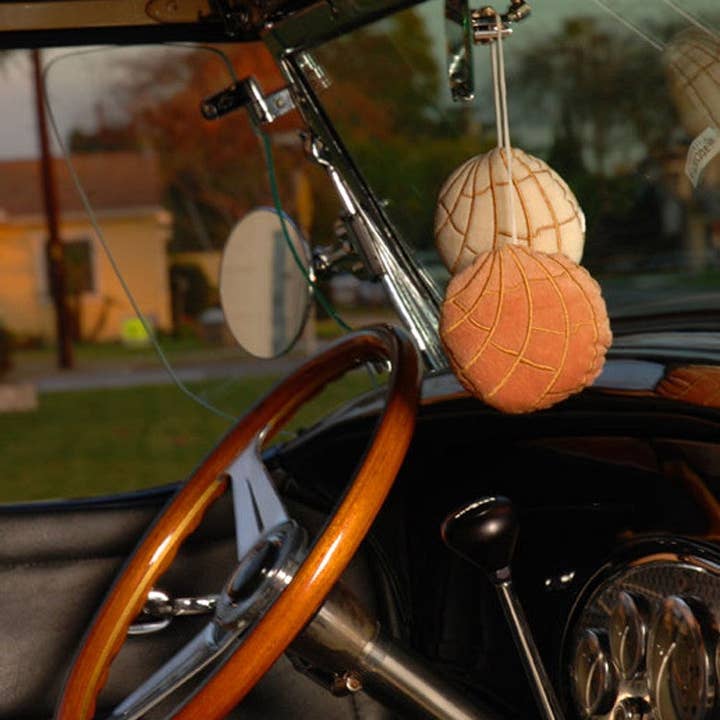Xochico - Wholesale Car Decorative Charm - Unisex - Pan Dulce Concha "Fuzzies" Car Mirror Hangers6