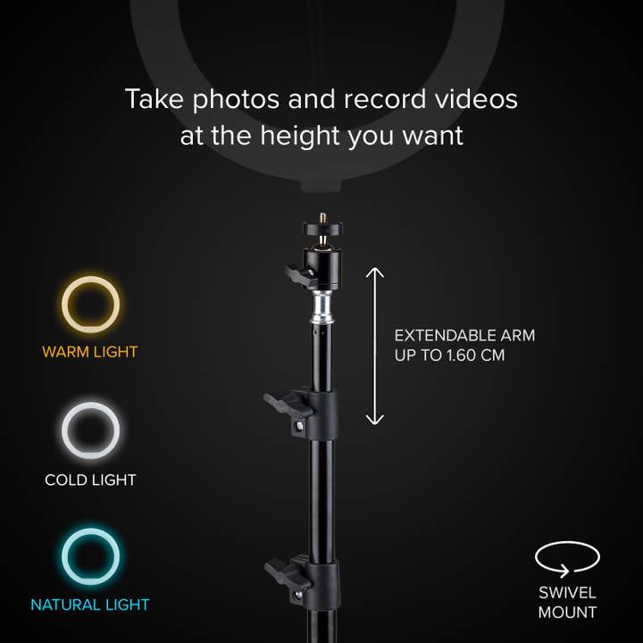 SBS - Wholesale Handheld Flashlight - Selfie Ring Light With Extendable Tripod3