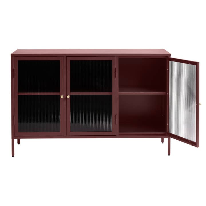 1146UFDWine Red Steel Sideboard for wholesale on Faire