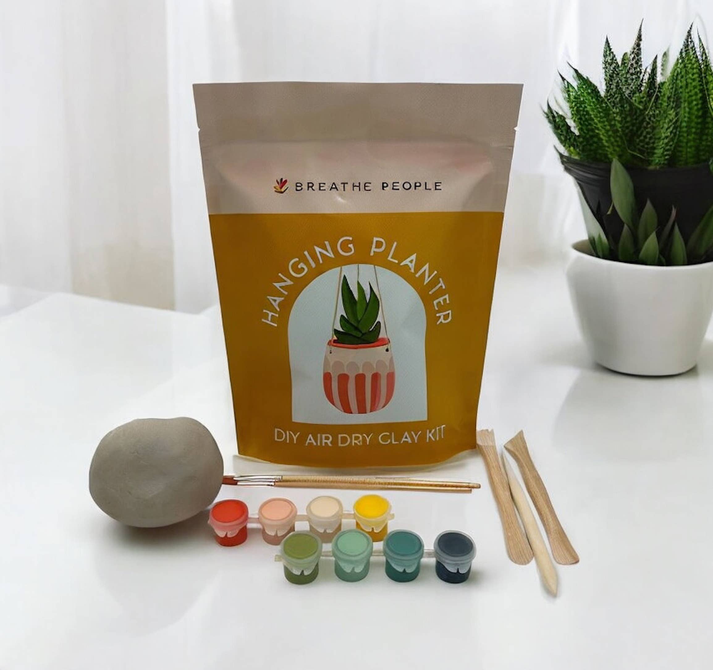 Breathe People - Wholesale DIY Craft Kit - DIY Air Dry Clay Kit- Make Your Own Hanging Plant Pot8