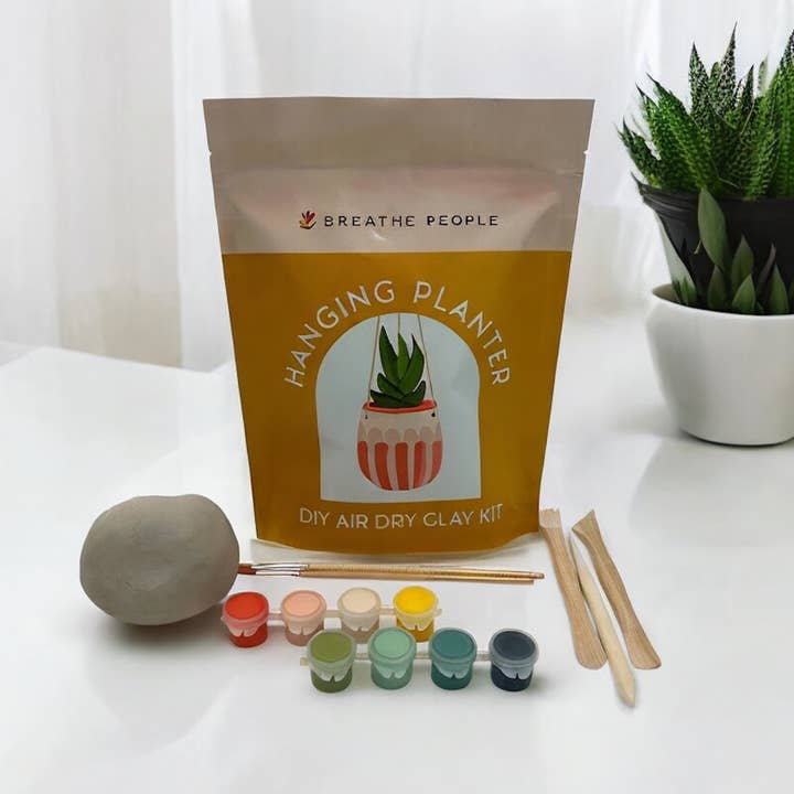 Breathe People - Wholesale DIY Craft Kit - DIY Air Dry Clay Kit- Make Your Own Hanging Plant Pot8