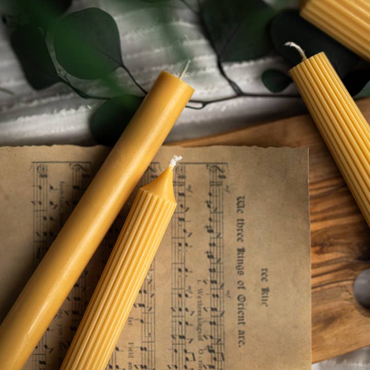 MySunshineCandless - Wholesale Pillar candle - Ribbed Taper Candle , Roman Column Pillar Candle , Ombre Tap3