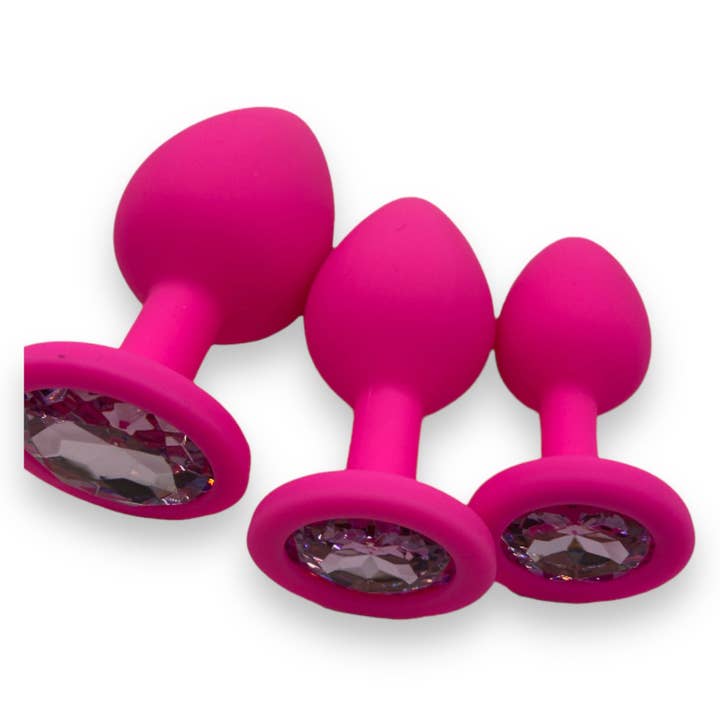 Kinky Pleasure - Wholesale Sex Toy - Power Escorts - BR134 - Silicone Butt Plug - Pink - 3 Pack - 6 Colors2