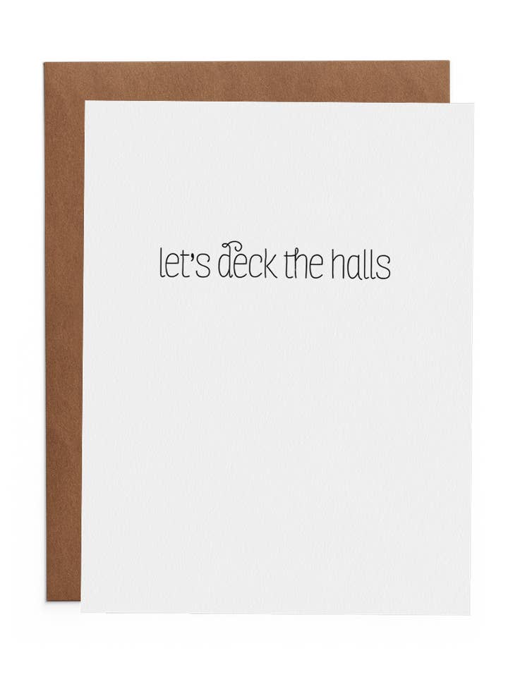 Let's Deck the Halls - Hand-lined Greeting Card for wholesale by The Lost Art of Stationery