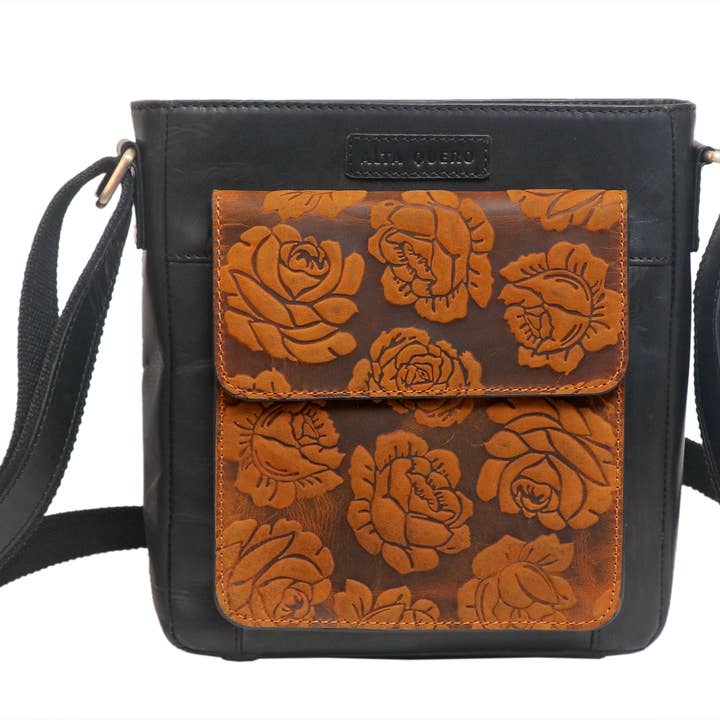 Alta Quero - Wholesale Crossbody Bag - Women's - Embossed Genuine Leather Crossbody Bags (2-Pack)–Floral+Leaf5