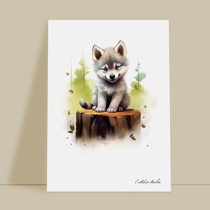 Muurdecoratie voor de slaapkamer van de babywolf - thema bosdieren voor wholesale door L'atelier Toudou