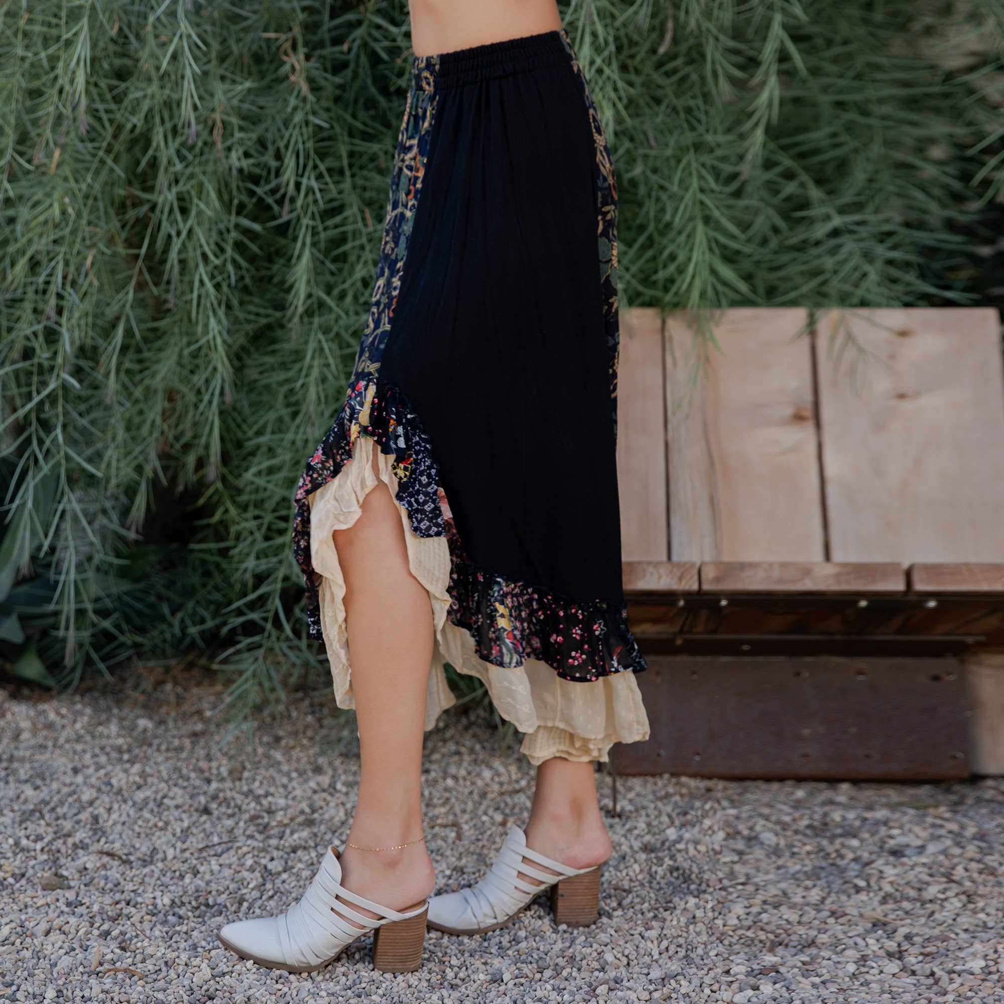 Young Threads - Wholesale Skirt - Women's - Bohoemia Mid-Length Skirt with Rayon Print (New Color)14