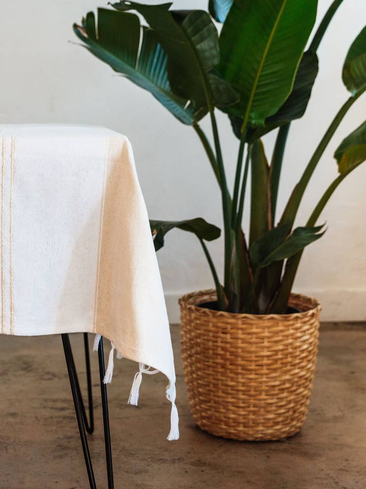 Mexican Tablecloth Table Cover Tabletop Linen Natural for wholesale by SIDREY