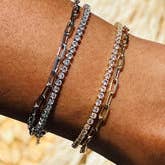 Guldfyldt Delikat Tennis Papirclips Armbånd – Minimalistisk Lag-Smykke for engroshandel hos Mali Beads