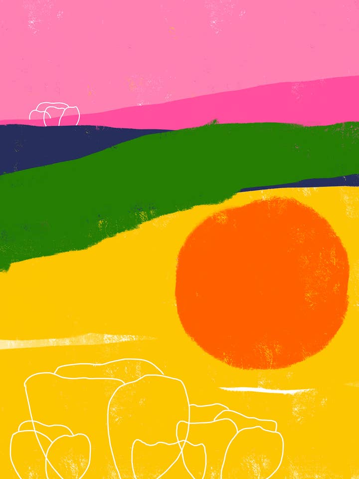 Horizon Poppy Fine Art Print VI for wholesale by Robin Keys Design