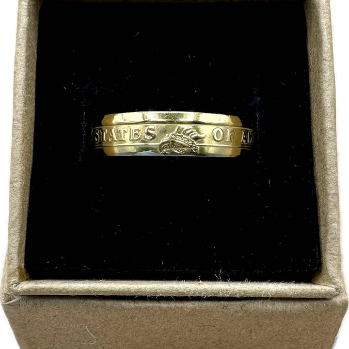 Mountainstruck Coin Rings and Jewelry - Wholesale Dangle Earrings - Presidential Dollar Coin Ring (reverse)1