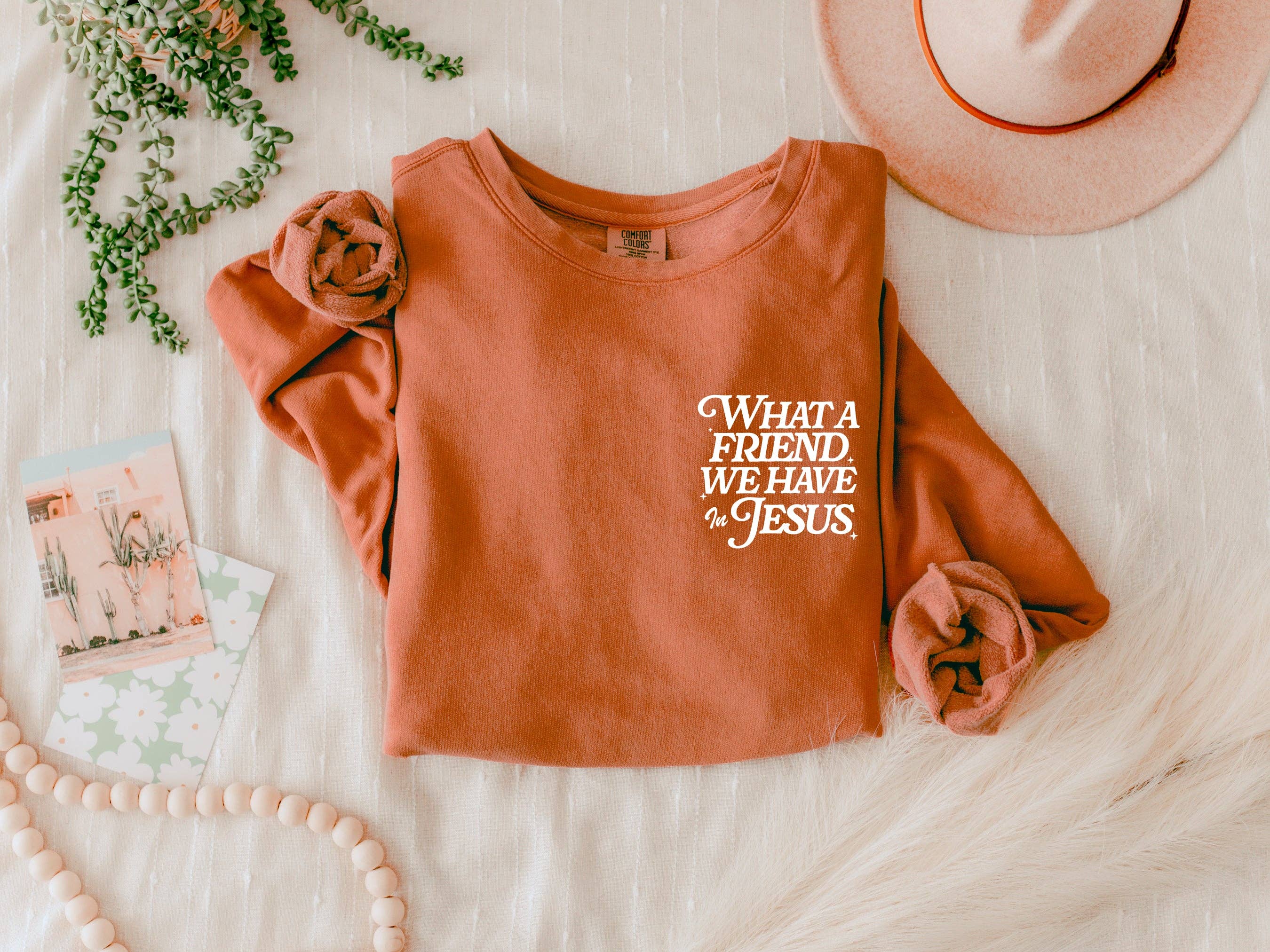 Verita Culture - Wholesale Graphic Sweatshirt - Women's - What A Friend We Have In Jesus Comfort Colors Sweatshirt9