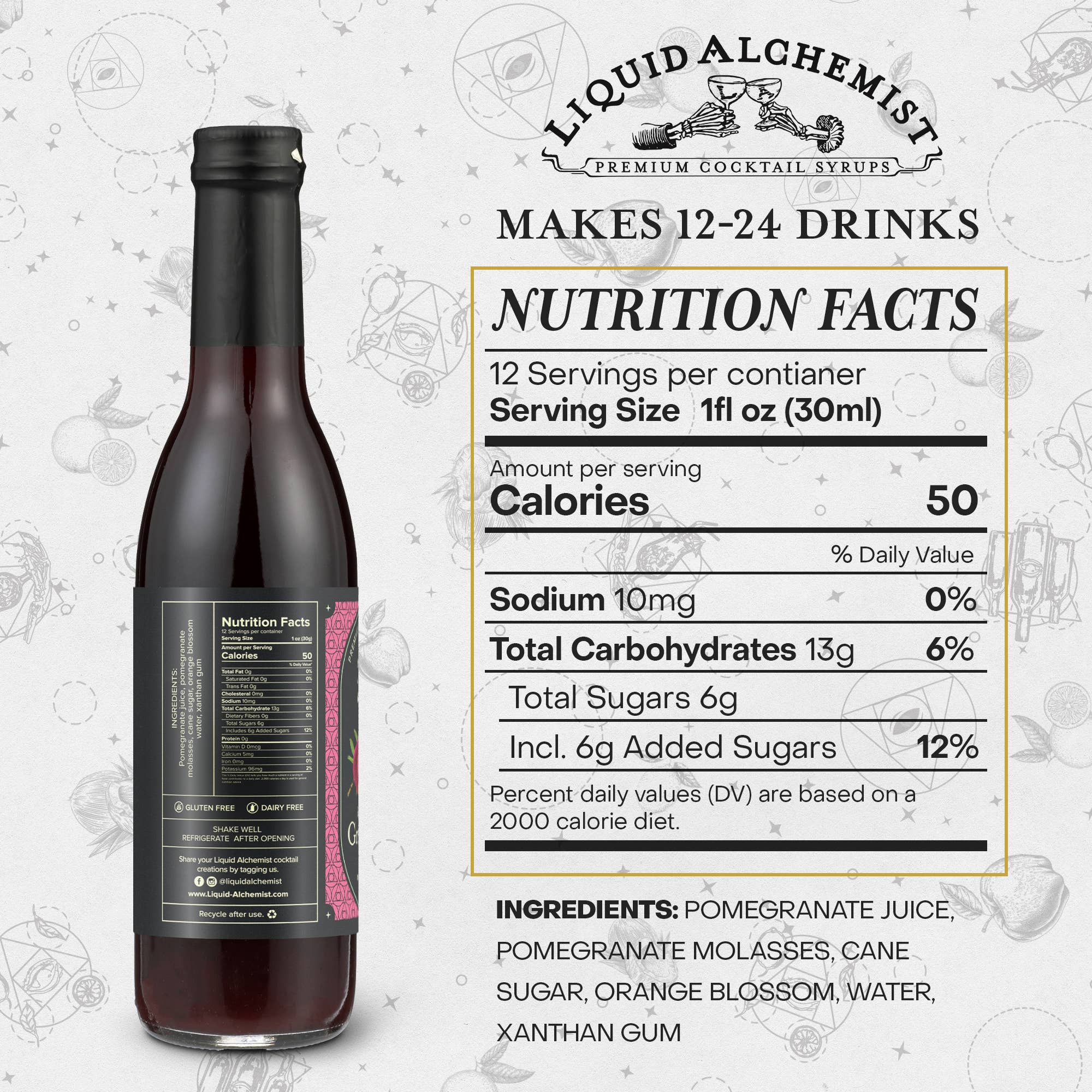 Liquid Alchemist Syrups - Venta al por mayor Preparado/sirope para cóctel - Sirope de cóctel de granadina5