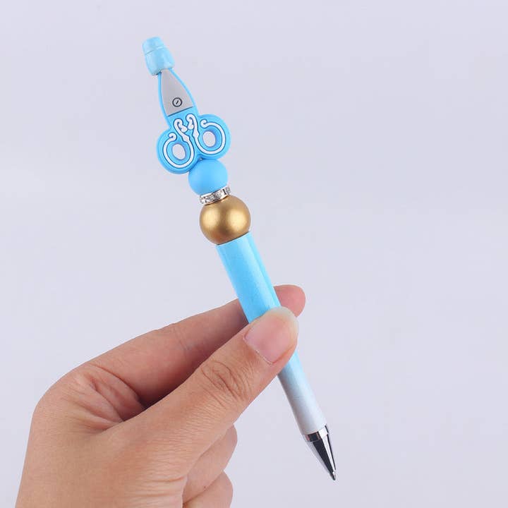 KiddieKickz - Wholesale Pen - Cartoon Silicone Scissors, Handmade Plastic Bead Pens2