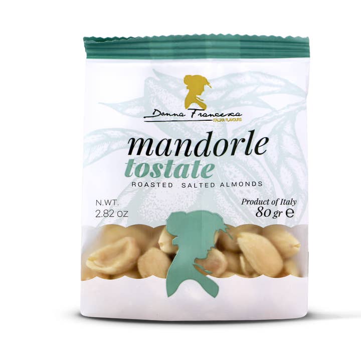 Salted Toasted Almonds 80 g - Made in Italy Premium Quality for wholesale by Donna Francesca