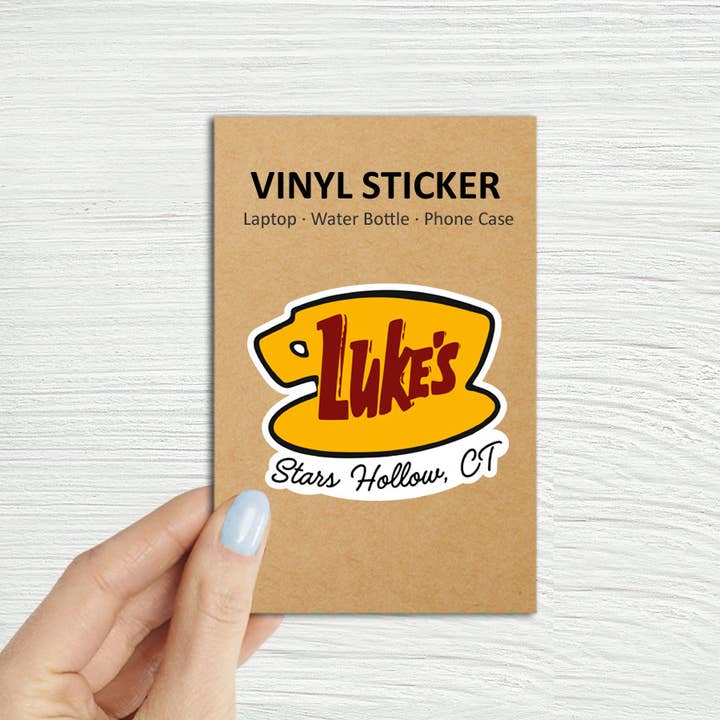 Gilmore Girls Luke's Coffee Shop Laptop Sticker for wholesale by Coastal Creators of Connecticut