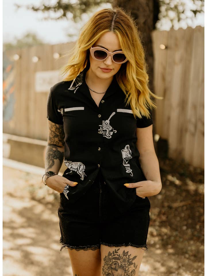 Pyknic - Wholesale Button Down Shirt - Unisex - Pasta La Vista Italian Food Casual Button Up Shirt Men Women
