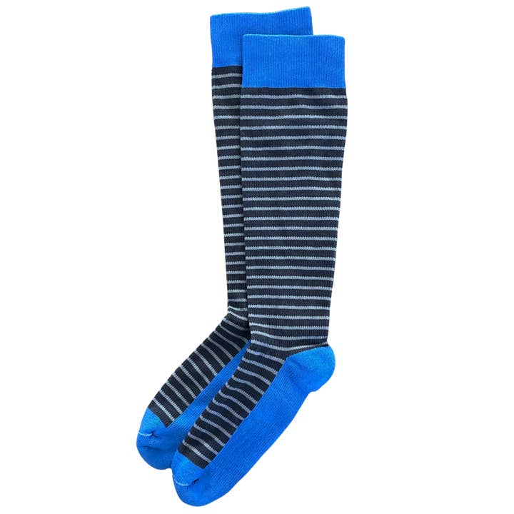 Sky Blue 3-pack of American Made 15-20mmHg OTC Compression Socks for wholesale by Boldfoot Socks