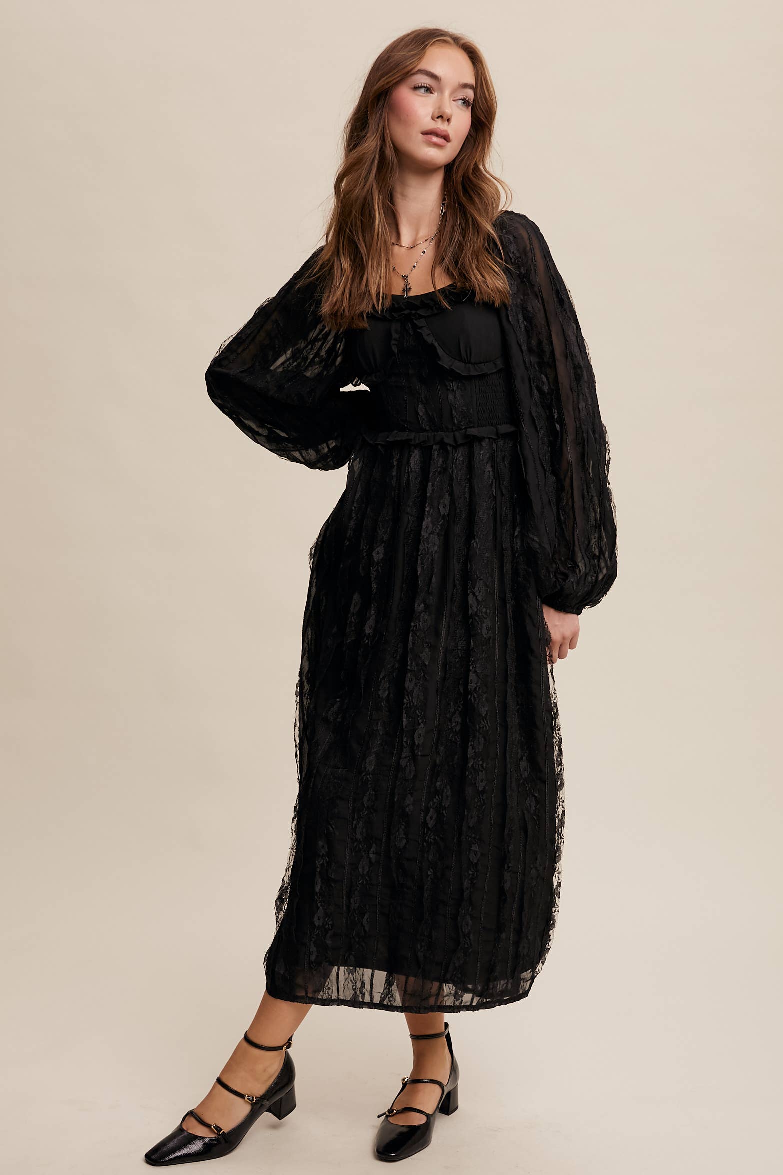 Listicle - Wholesale Dress - Women's - Romantic Lace Midi Dress3