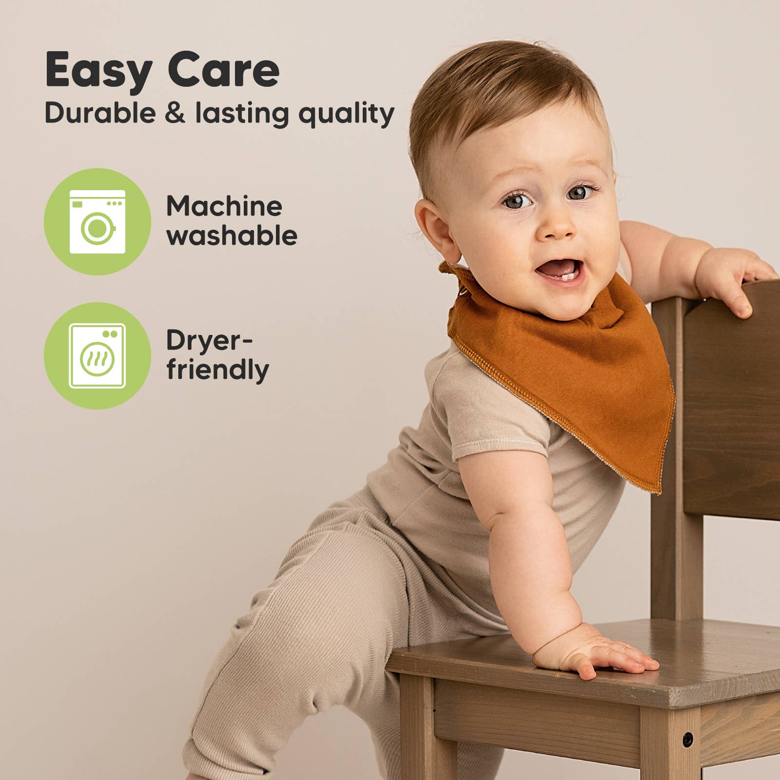 Basisbeginselen Set van 8 babybandana-slabbetjes voor jongens en meisjes voor groothandel op Faire6