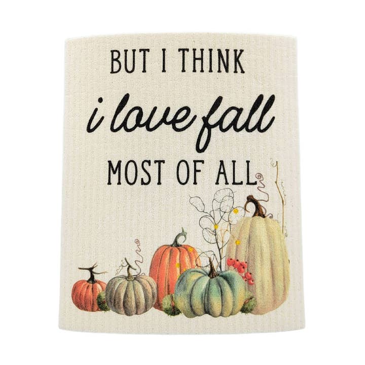 I love Fall Pumpkin Swedish Dishcloth - Fall Decor for wholesale by Driftless Studios