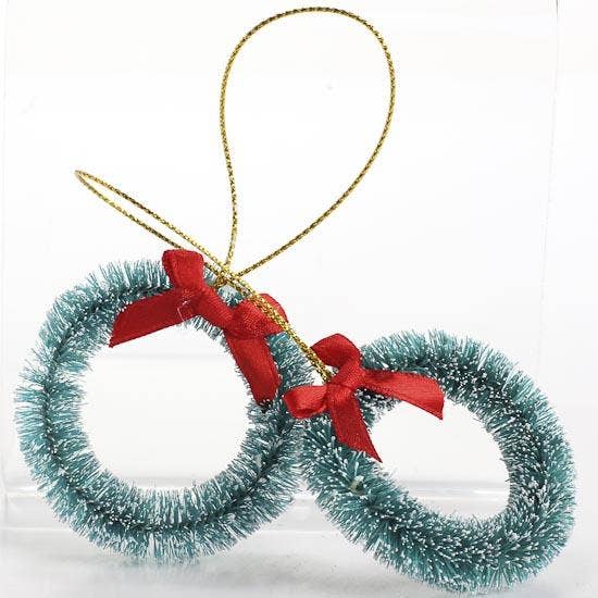 Factory Direct Craft - Wholesale Artificial Christmas Tree - 2-1/4"  Miniature Frosted Sisal Wreaths (Pack of 2)1