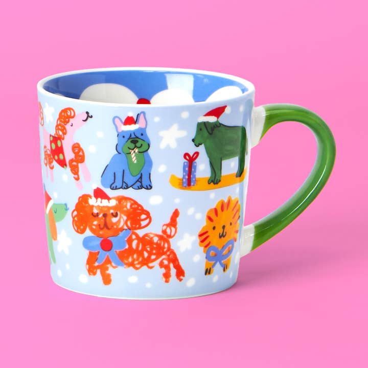 Christmas Dog Mug for wholesale by Eleanor Bowmer